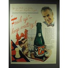 1945 7-up Soda Ad - Fresh Up Keep Smiling!