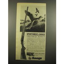 1964 Savage Fox B-ST and B-DE Shotguns Ad - Sportsmen's Choice