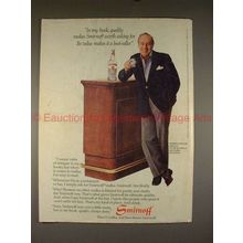 1983 Smirnoff Vodka Ad with Robert Ludlum, Best Seller!