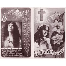 Easter Tide 2x Real Photo Rotary Christian Postcard s