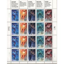 Winter Olympics Sheet of Twenty 29 Cent Postage Stamps Scott 2807-11