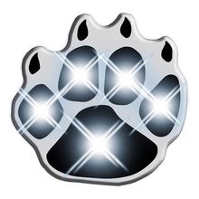 White Pawprint Flashing Body Light Lapel Pins