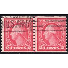 492, Used 2¢ Coil Line Pair SCV $35 - Stuart Katz