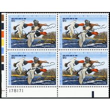 RW54, MNH $10 Duck Plate Block Artist Signed! Very Scarce! * Stuart Katz