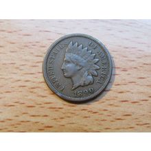1890 USA 1 Cent Indian Head Coin