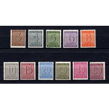 Saxony, Germany 1945, Soviet Occupation set w/wmk 1Y. MNH. Mi #126Yw-137Yw