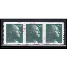 Used 3617 23c George Washington Fine Strip of 3 PA3822