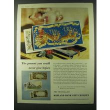 1955 Midland Bank Gift Cheques Ad - The present you could never give before