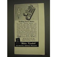 1955 Miles Kimball Snow Skates Ad - Thrilling
