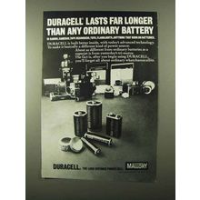 1971 Mallory Duracell Batteries Ad - Lasts Far Longer