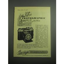 1948 Ensign Commando Camera Ad - Photographic justice