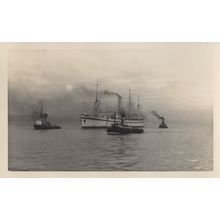 Bramley Moore 1917 WW1 Ship At Lancashire Vintage Photo