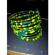 green beaded memory wire multiple strand women Bracelet Bangle Fashion brand new