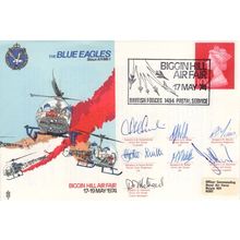 The Blue Eagles Amazing 9x Autograph Signed 1974 Helicopter Team FDC