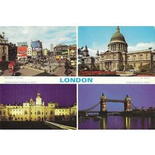 LONDON : POSTCARD (4 views) .