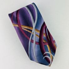 Jerry J Garcia Design Purple Blue Necktie Tie 100% Silk