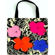 Warhol Flowers Canvas Tote Bag - Pink