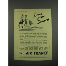 1949 Air France Ad - Deux pour Dinard