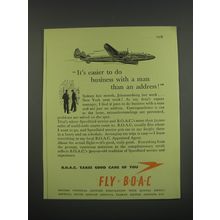 1949 BOAC British Overseas Airways Corporation Ad - It's easier to do busienss