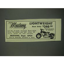 1949 Mustang Motorcycle Ad - Lightweight now only $346.30