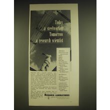 1963 United Aircraft Research Laboratories Ad - Today ..a steelworker