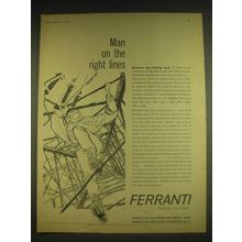 1963 Ferranti Ltd Ad - Man on the right lines pleases by finding fault