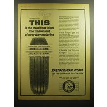 1964 Dunlop C41 Tires Ad - Rain or shine this is the tread that takes