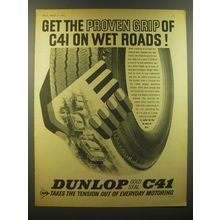 1964 Dunlop C41 Tires Ad - Get the proven grip of C41 on Wet roads