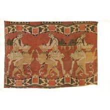 Samson Or Hercules Silk Embroidery Antique Tissue V&A Old Postcard