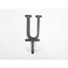 Pack Of 2] Cast Iron Letter U Alphabet Wall Hook 6""
