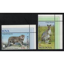Moldova Snow Leopard Wallaby Chisinau Zoo 2v Corners 2013 MNH SG#814-815