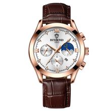 BINBOND B3591 30m Waterproof Luminous Calendar Men Watch, Rose Gold-Black, Rose