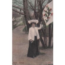 Language Of Flowers Health Solitude Rare Old Postcard