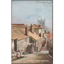 Church from Barnoon, St Ives, Cornwall, c.1905-10 - Hildesheimer Postcard