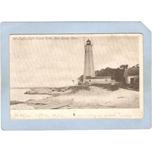 CT New Haven Lighthouse Postcard Lighthouse Point UDB lighthouse_box1, ct_~87