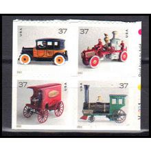 3644-3643 37c Antique Toys Very Fine MNH Blk/4 P#s V2221 BPS Z5455