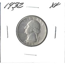 1932 US Silver Washington Quarter XF