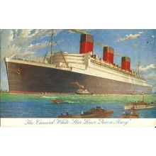 Cunard RMS QUEEN MARY Company Art Postcard