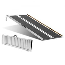 Portable Wheelchair Ramp, 4 ft 800 lbs Capacity, Non-Slip Aluminum Folding T...