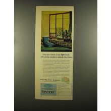1955 Du Pont Tontine Washable Window Shade Cloth Ad