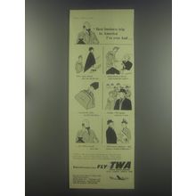 1954 TWA Trans World Airlines Ad - Best business trip to America I've ever had