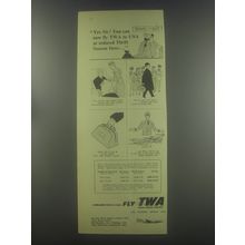 1954 TWA Trans World Airlines Ad - Yes sir! You can now fly TWA to USA