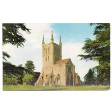 PERSHORE ABBEY, WORCESTERSHIRE , unused vintage postcard by J. Salmon