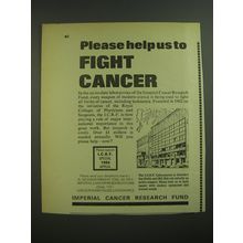1968 Imperial Cancer Research Fund Ad - Please help us to fight cancer