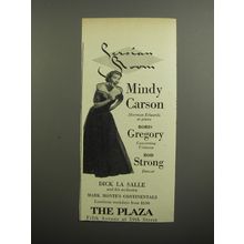 1952 The Plaza Hotel Ad - Persian Room Mindy Carson