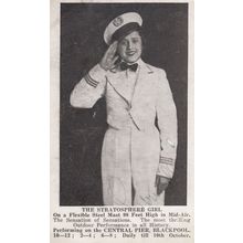 Stratosphere Pier Girl Blackpool Military Circus Daredevil Lady Signed Old Photo