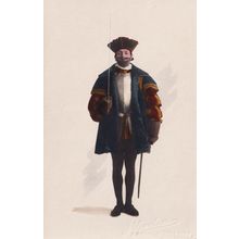 Comic Portrait of Man As Swashbuckler Leicester Gallery Postcard
