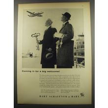 1955 Hart Schaffner & Marx Coats Ad - Coming in for a big welcome