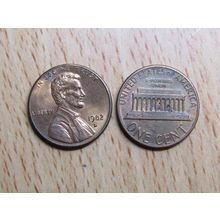 1982d USA 1 Cent Lincoln Memorial Coin
