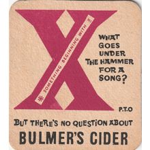 BEER MAT - BULMERS CIDER - THERE'S NO QUESTION - (Cat 0075) - (1963)